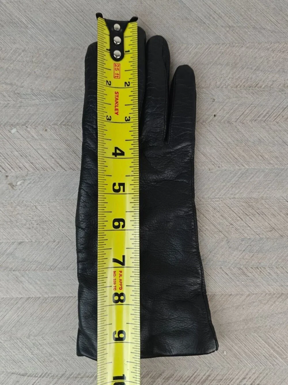 Vintage Genuine Leather Women's Black Gloves 6.5 Size Cashmere Lined Warm Winter